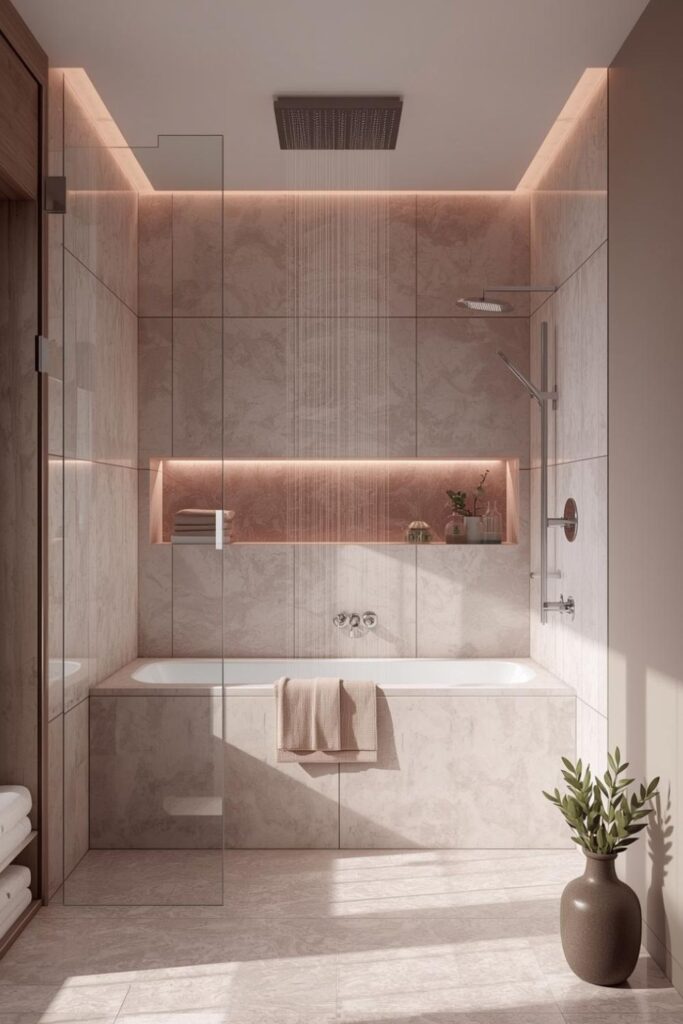Blush Pink Soft Glow Combo with Rose LED Niche Light