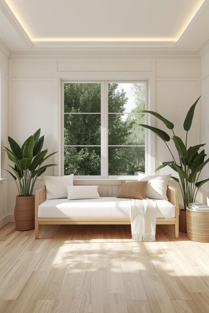 Bright Window Greenhouse Daybed with Plants on Both Sides