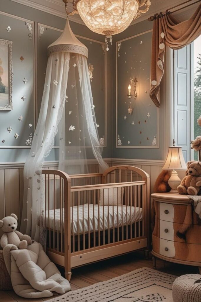 Cream and Lace Nursery With Antique Brass Accents