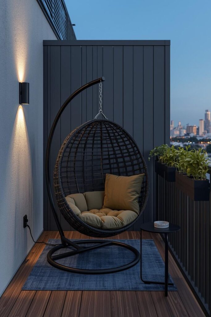 Olive-Black Contrast with Vertical Garden Rail Planters