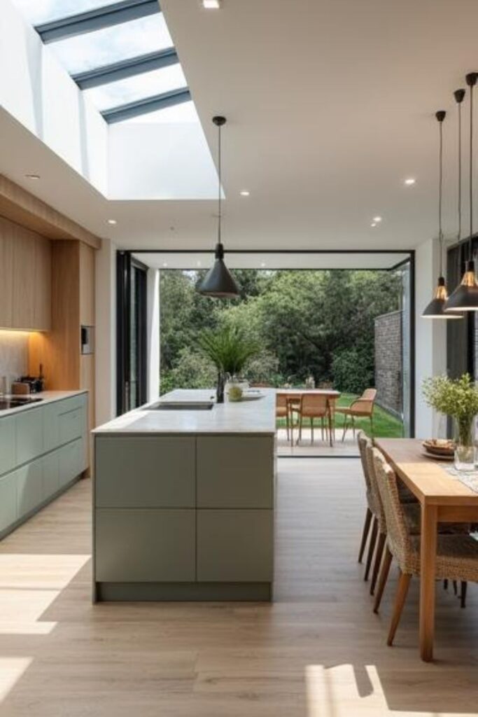 Sage Green Light Oak With Garden-Forward Calm