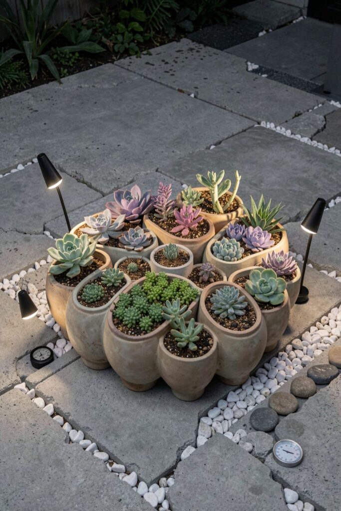 Whimsical Resin Caterpillar Planter with Succulent Color Blocks