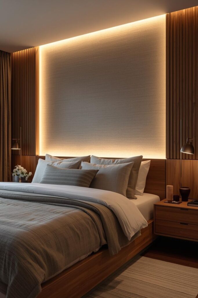 Bedroom Wall Ideas Luxury Backlit Headboard Wall for Warm Glow