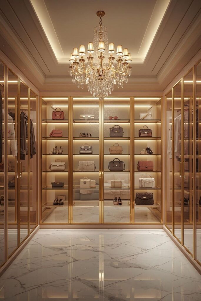 Chandelier Lighting Ideas For A Luxury Walk-In Closet