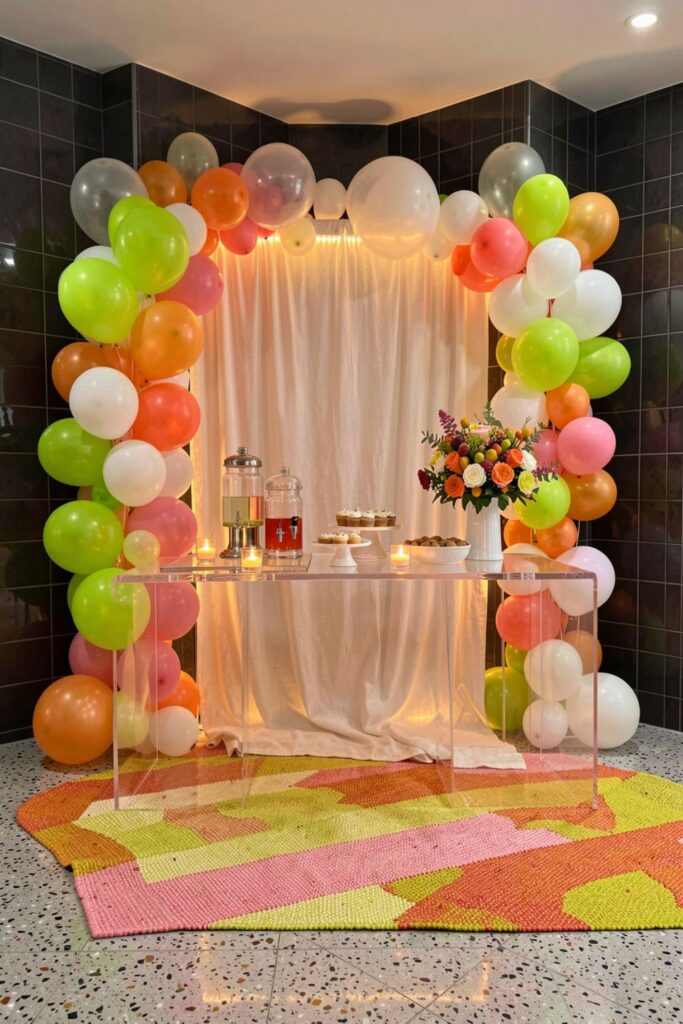 Citrus Punch Station With Glass Dispensers and Neon-Inspired Glow