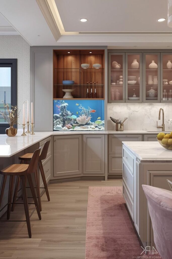 Corner Wrap Aquarium Niche for a Dynamic, Space-Savvy Statement