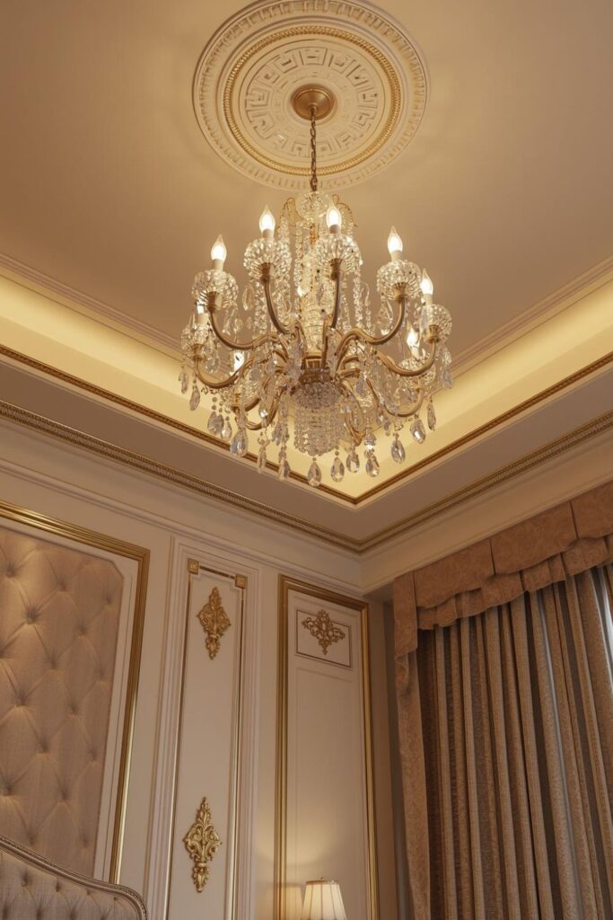 Crystal Chandelier Lighting for a Luxury Classical Bedroom