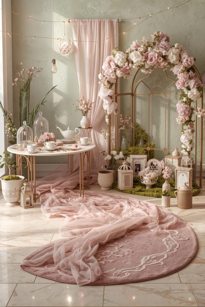 Fairy Garden Tea Party With Delicate Botanical Layers