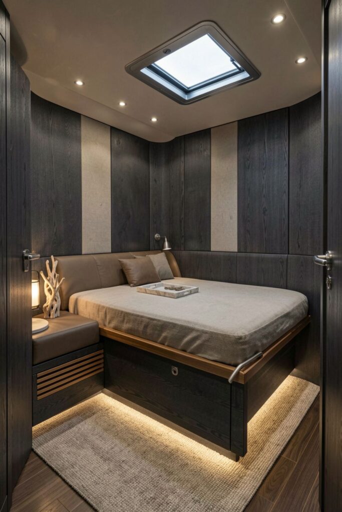 Japanese-Inspired Calm With Charcoal Oak and Linen Bedding