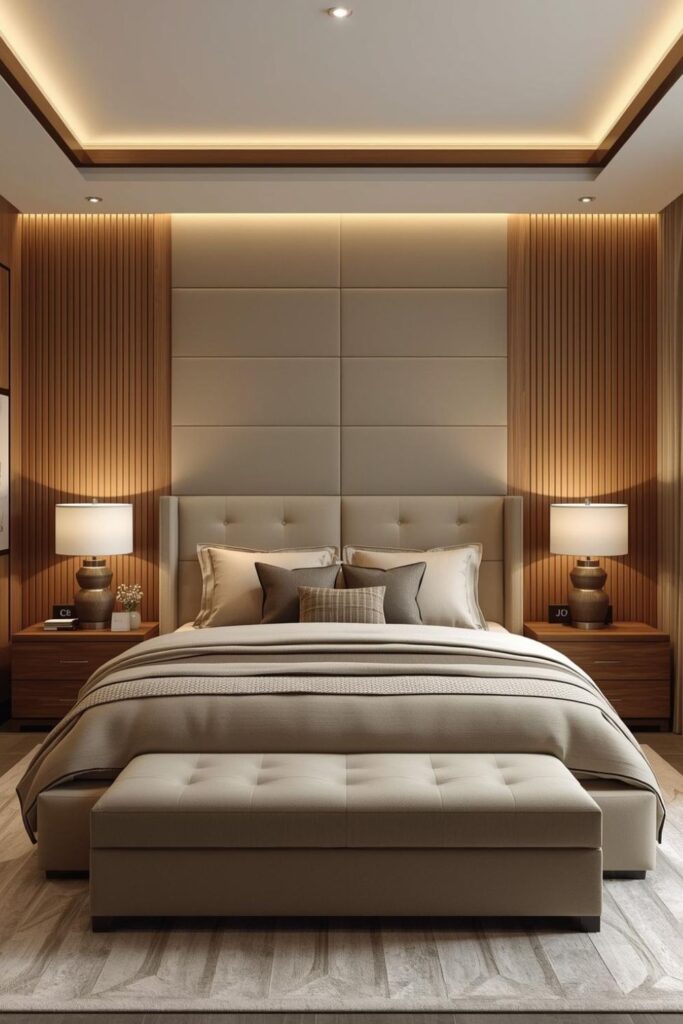 Minimal Yet Modern Luxury Bedroom Decor With Warm Neutral Palette