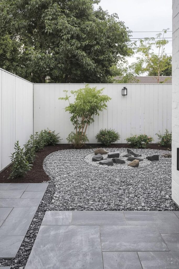 Modern Japanese-Inspired Drive With Mossy Rock Garden