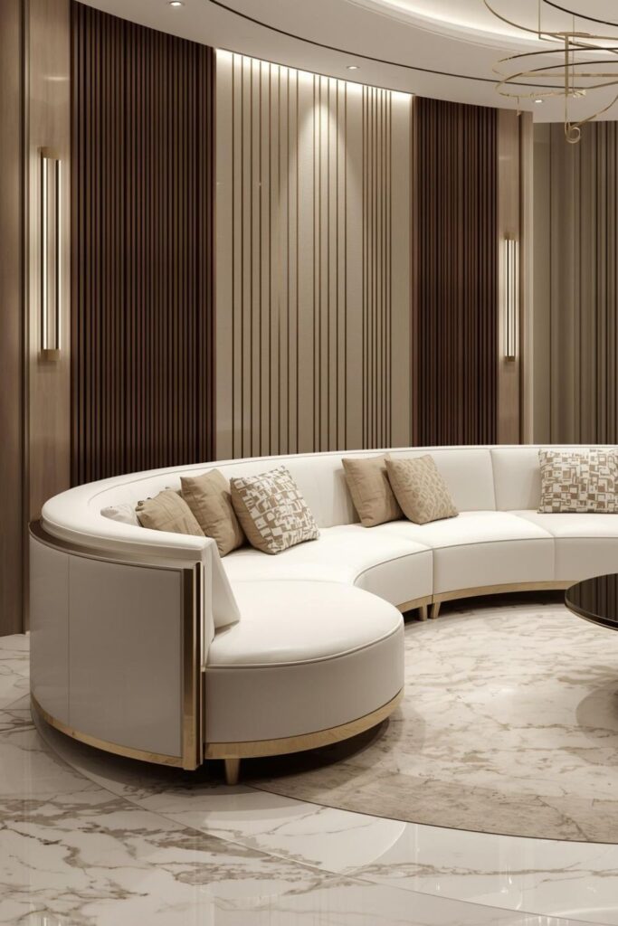 Navy Accent Wall Ideas for White and Gold Modern Living Rooms