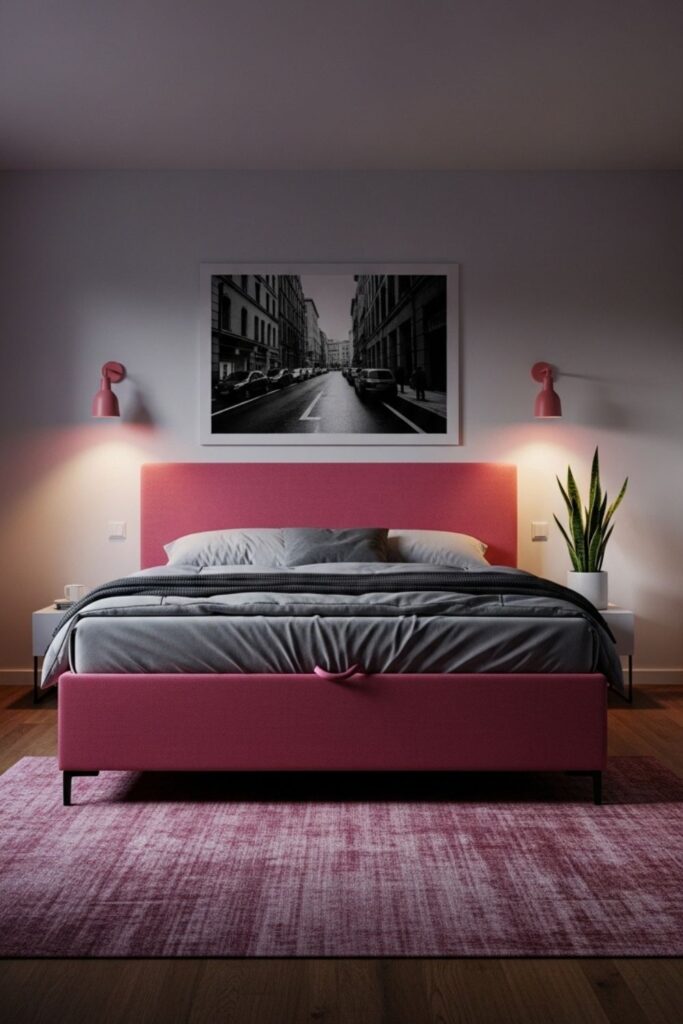 Dark Moody Ottoman Bed Storage Bed for a Modern Bedroom, Space-Saving