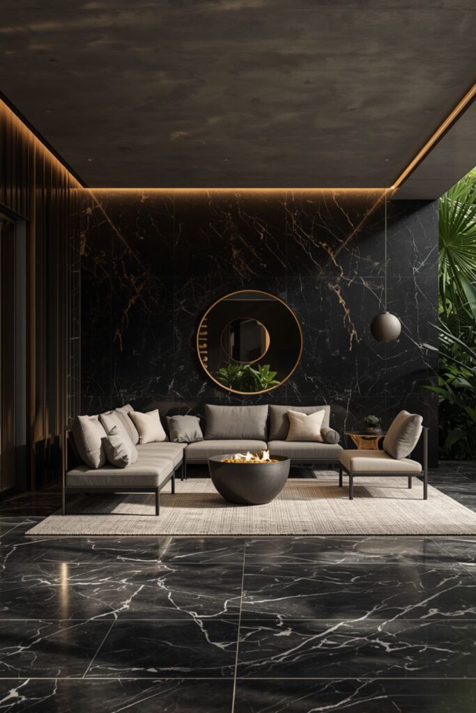 Black Marble Poolside Lounge