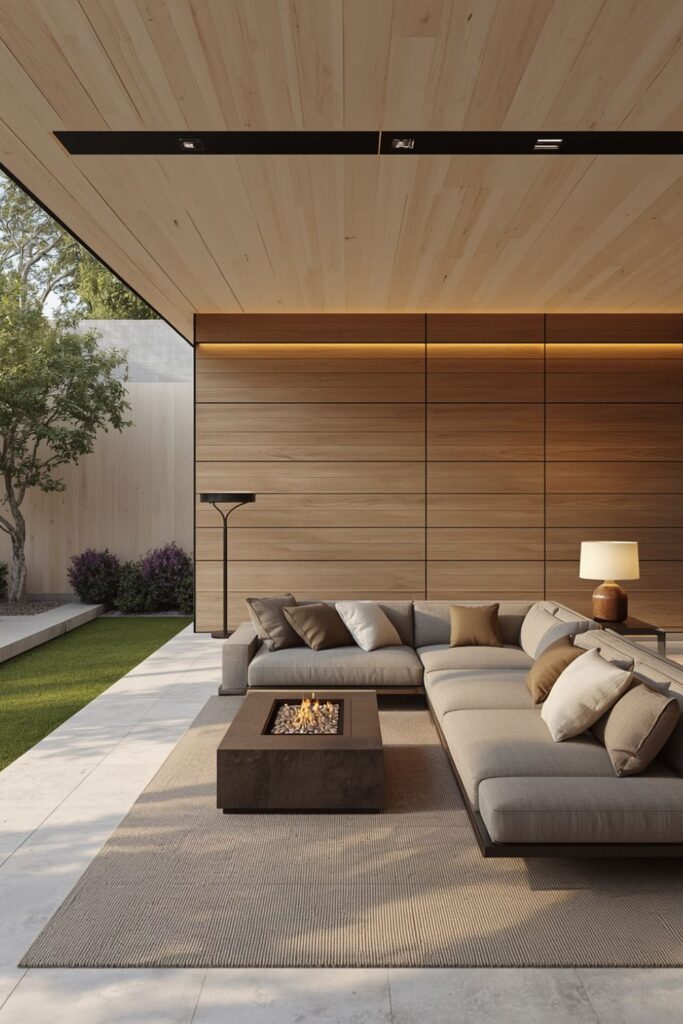 Light Oak Open-Air Living Room