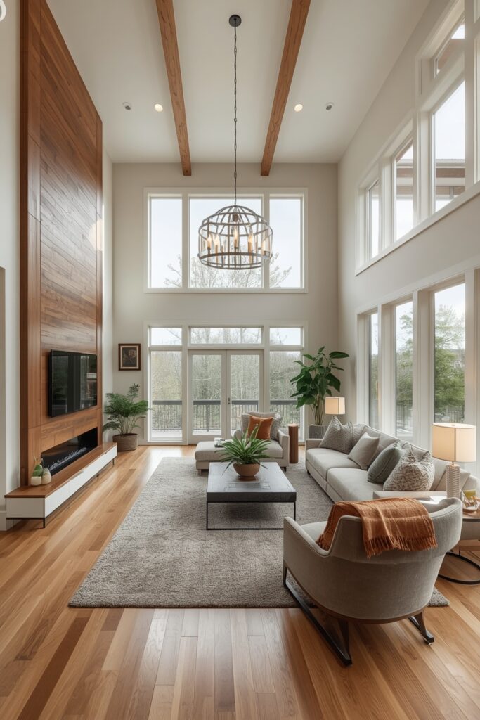 Luxury Family Room with Floor-to-Ceiling Windows