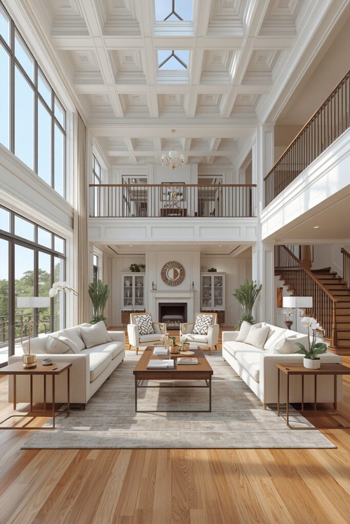 Timeless Double Height Living Room with Luxurious Comfort