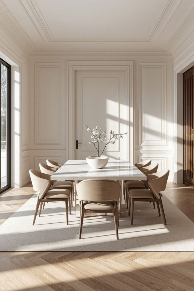 Timeless Travertine White Dining